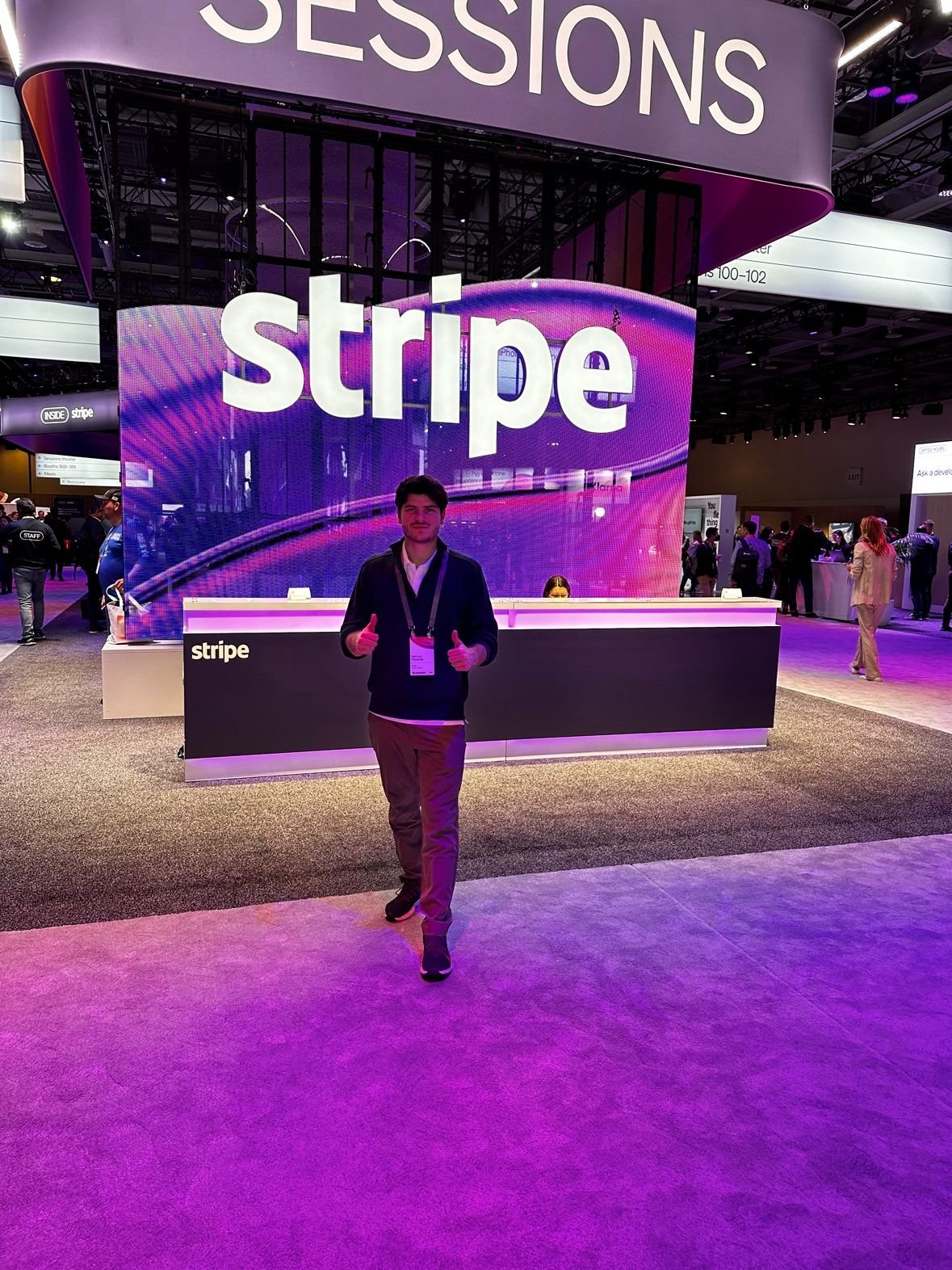 Michael Pichardo at the Stripe Sessions expo hall